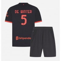 AC Milan Koni De Winter #5 Tredje trøje Børn 2026-27 Kortærmet (+ Korte bukser)